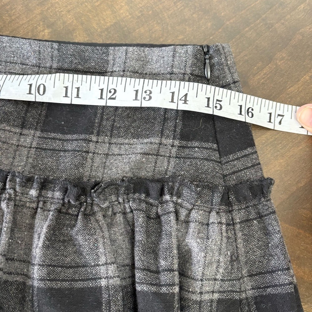 Vintage USA Aqua Plaid Skirt Academia Punk Goth Pin Up Retro Black Gray Mini M - Picture 6 of 8